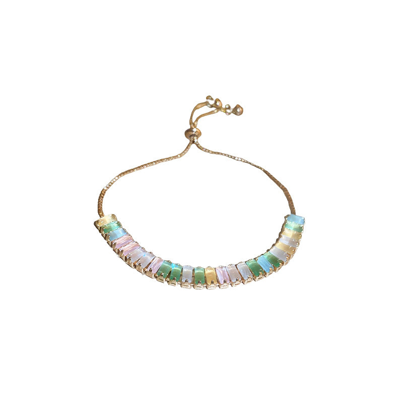 Wholesale Colorful Zircon Pull-out Adjustable Bracelet